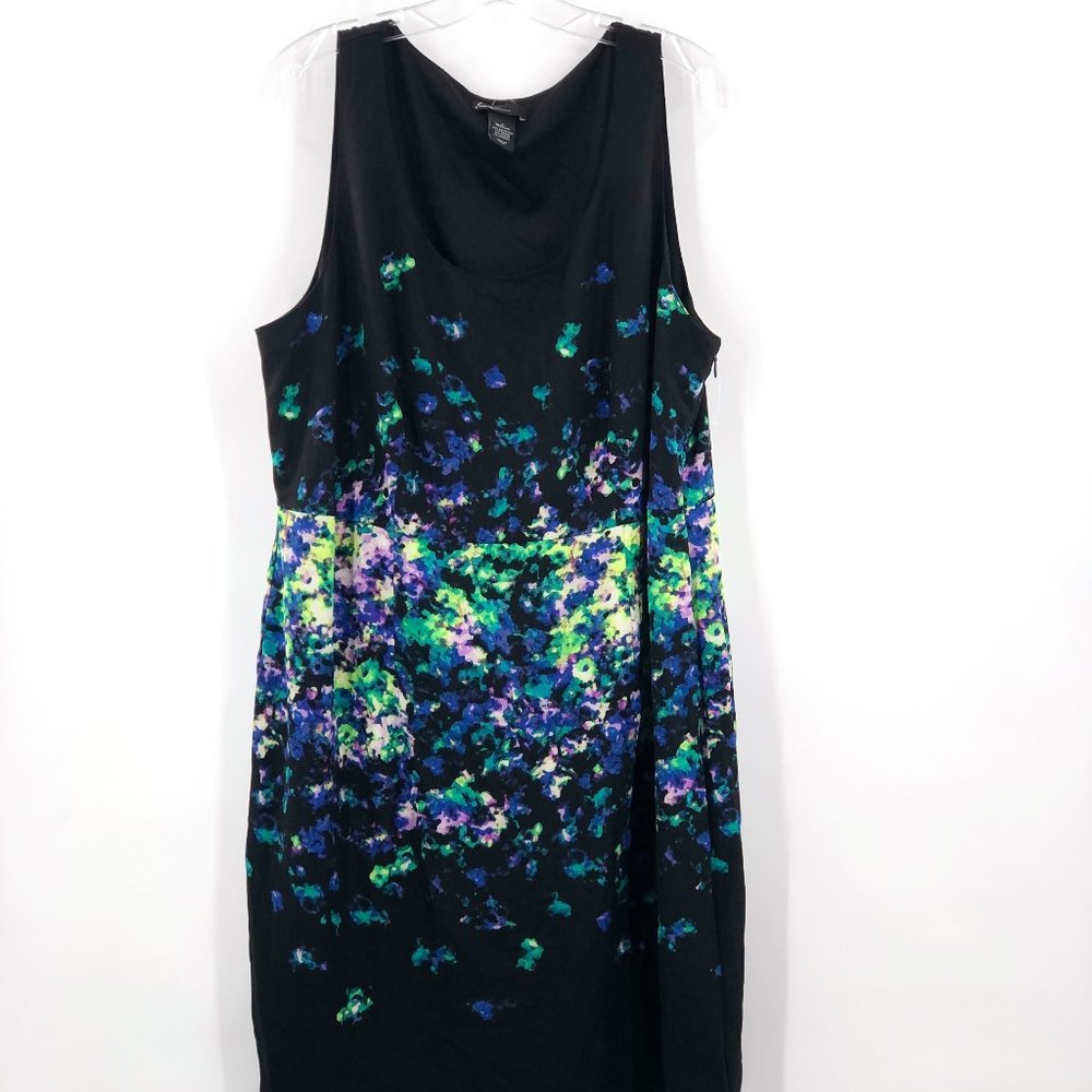 Lane Bryant Black Floral Cocktail Dress 18 R New